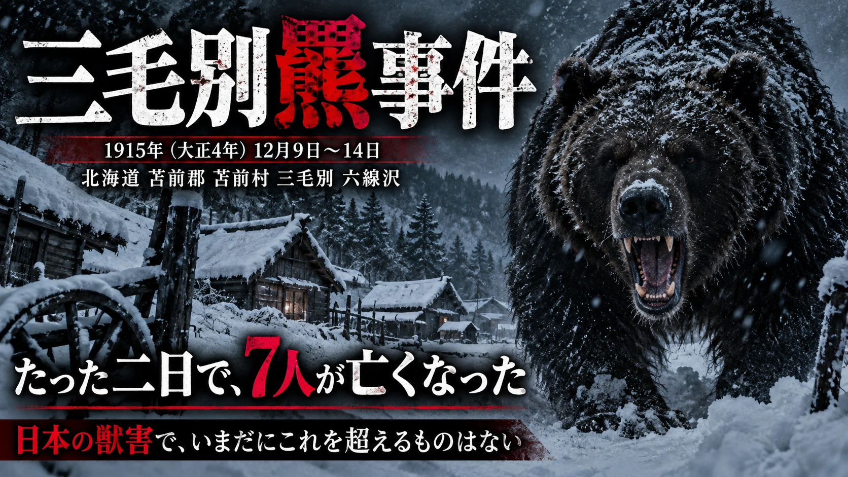 三毛別羆事件 ― 雪の開拓集落に現れた巨大なヒグマ